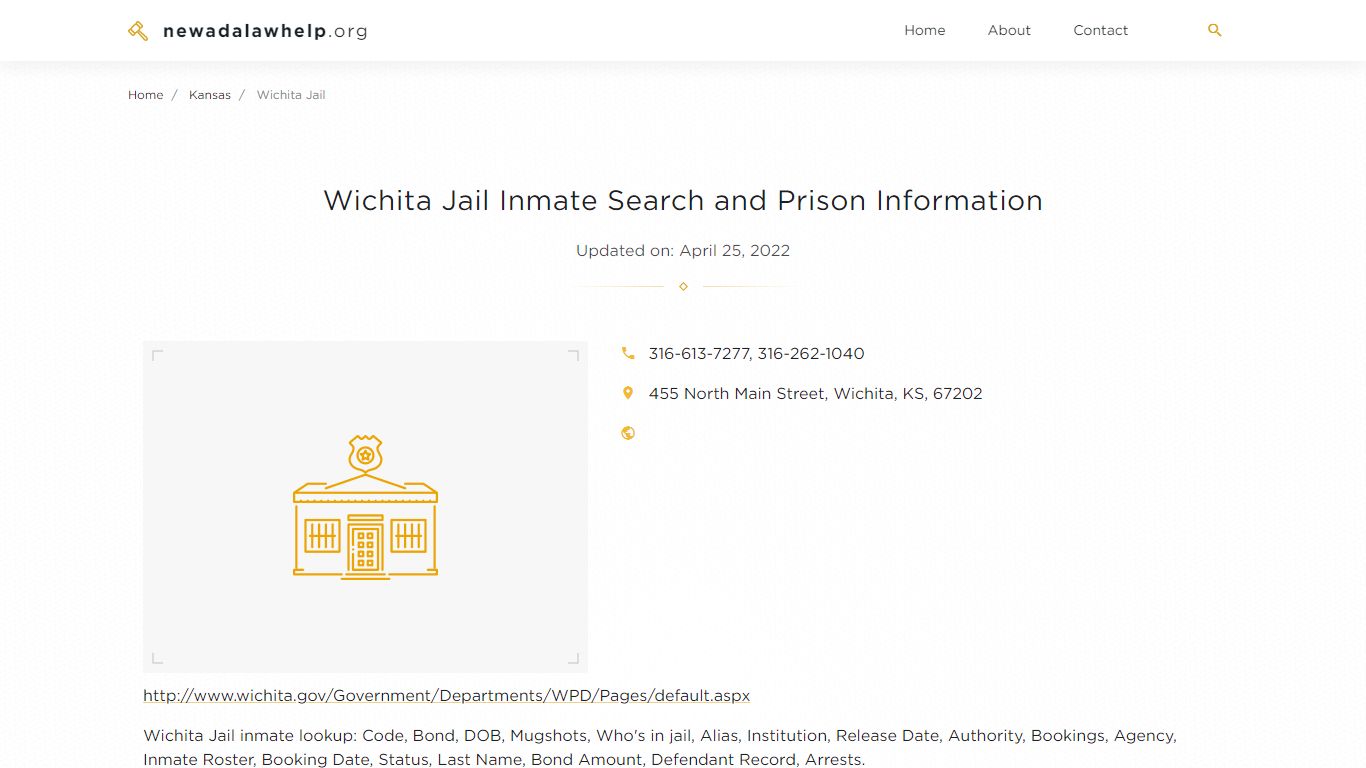 Wichita Jail Inmate Search, Visitation, Phone no ...